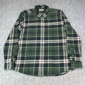 Barbour Bidston Plaid Button-Up Shirt Men's Green Flannel Shirt - Size XL
